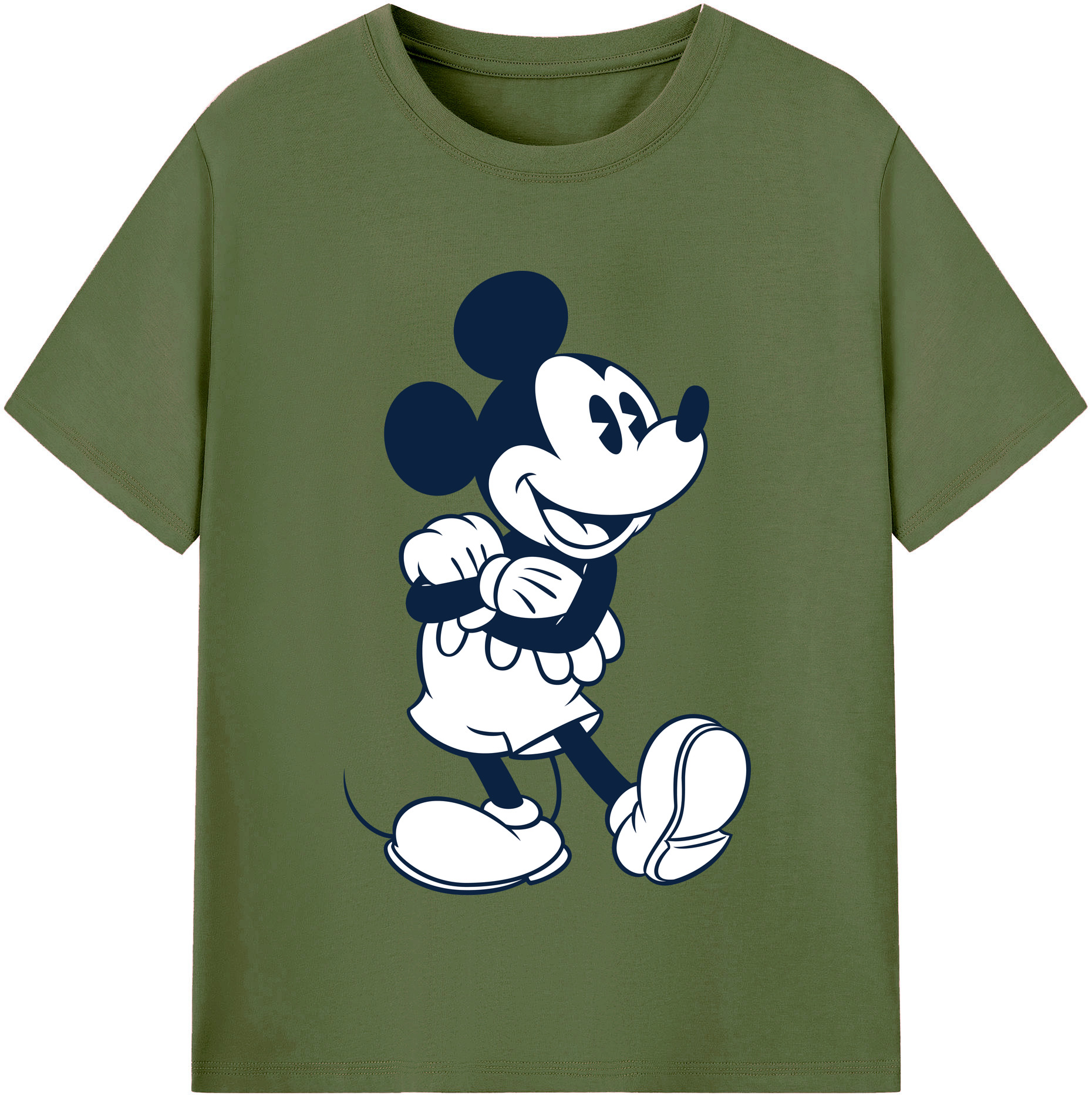 （画像用） ミッキーマウス Mickey Mouse 綿100％半袖Tシャツ（フロントプリント）